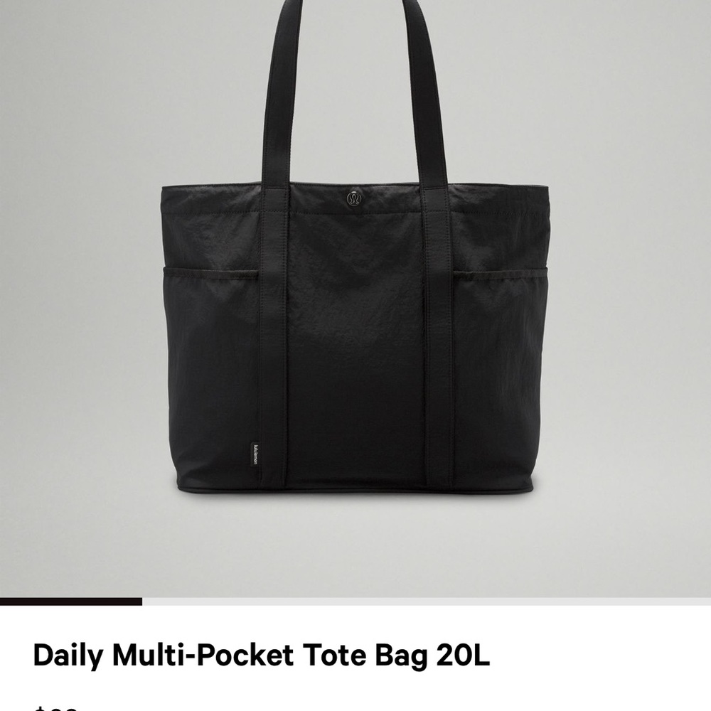 Lululemon Black Multi-Pocket Tote Bag
